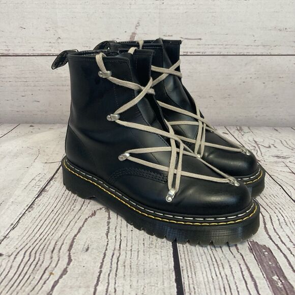 靴 Rick Owens Dr.Martens 1460 Boot \"Black\" Rick Owens 1460 Bex Leather Lace Up Boots in Black | Dr. Martens